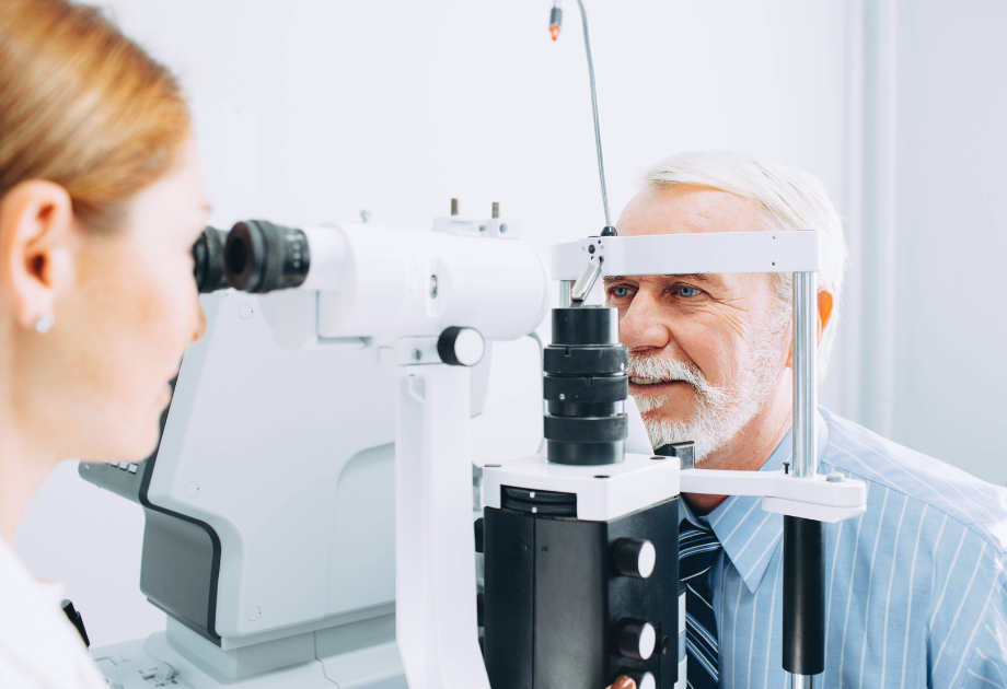 man getting an eye exam